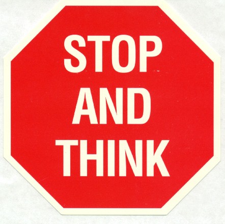 stop and think -tábla